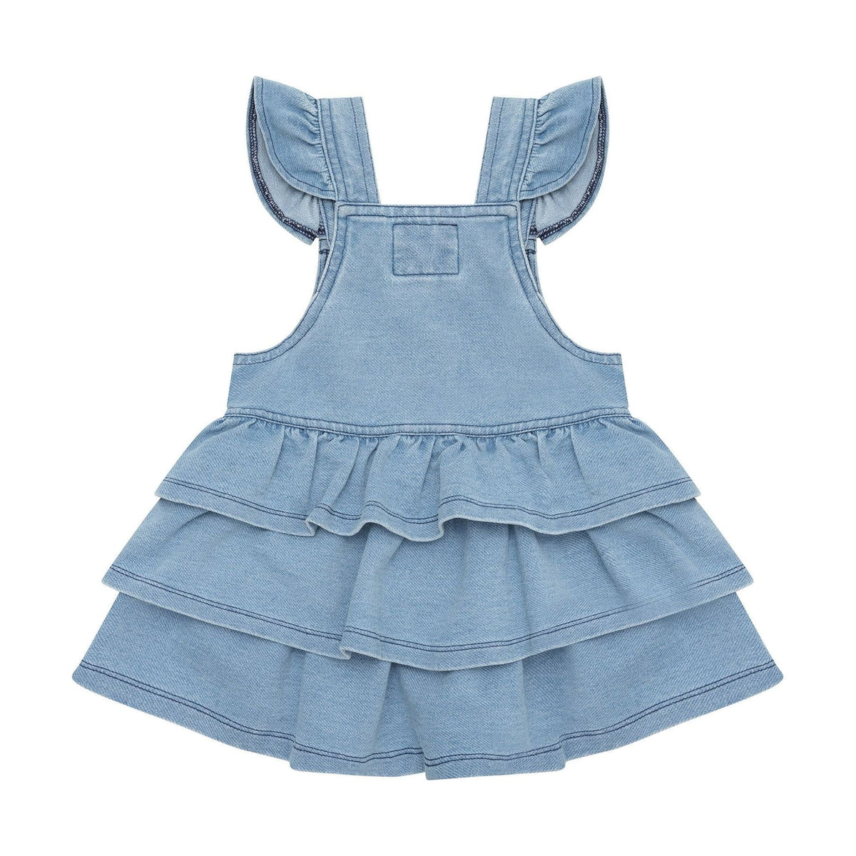 Huxbear Knit Denim Frill Pinafore
