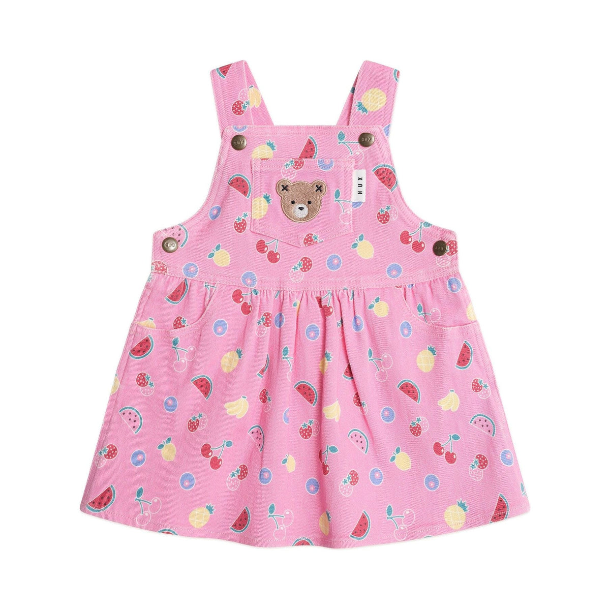 Pink Fruit Emoji Pinafore Dress