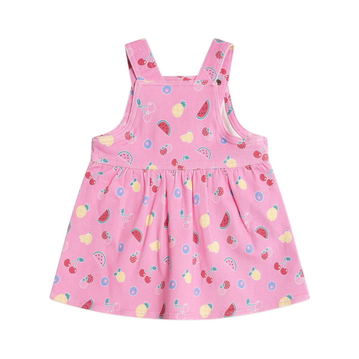 Pink Fruit Emoji Pinafore Dress