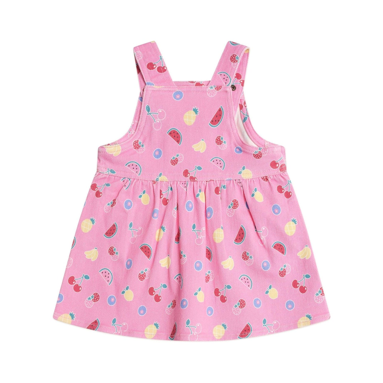 Pink Fruit Emoji Pinafore Dress
