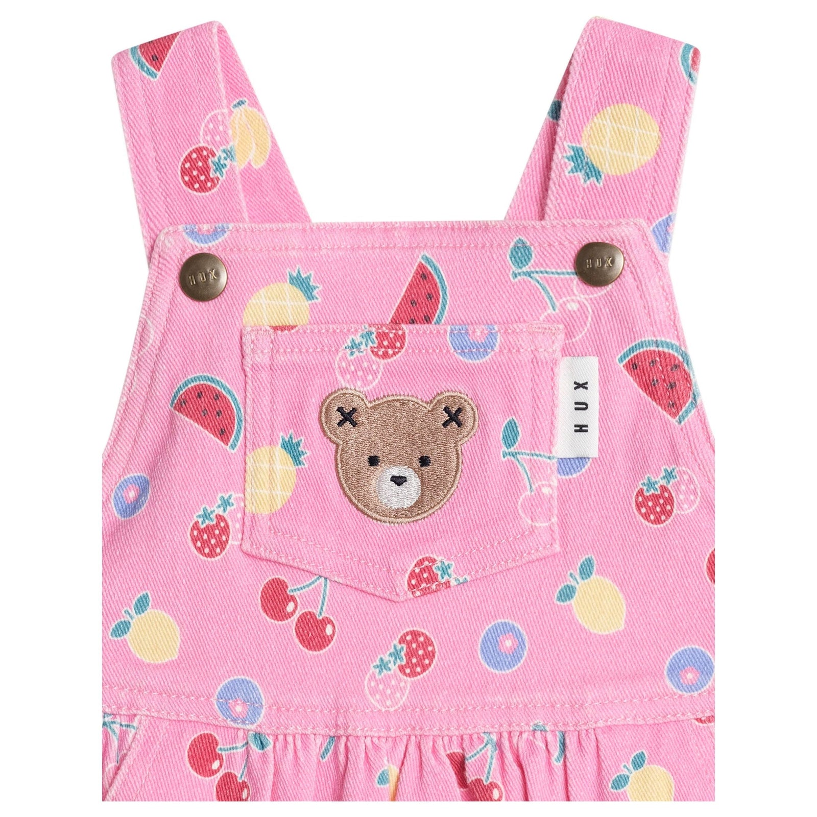 Pink Fruit Emoji Pinafore Dress