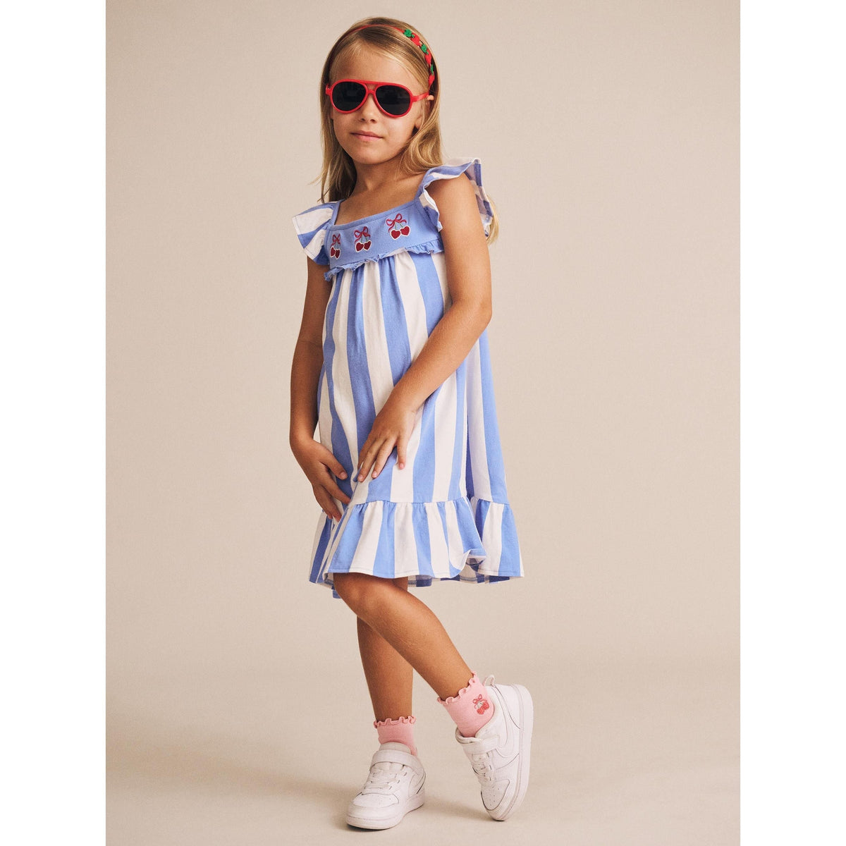 Seaside Cherry Stripe Dress
