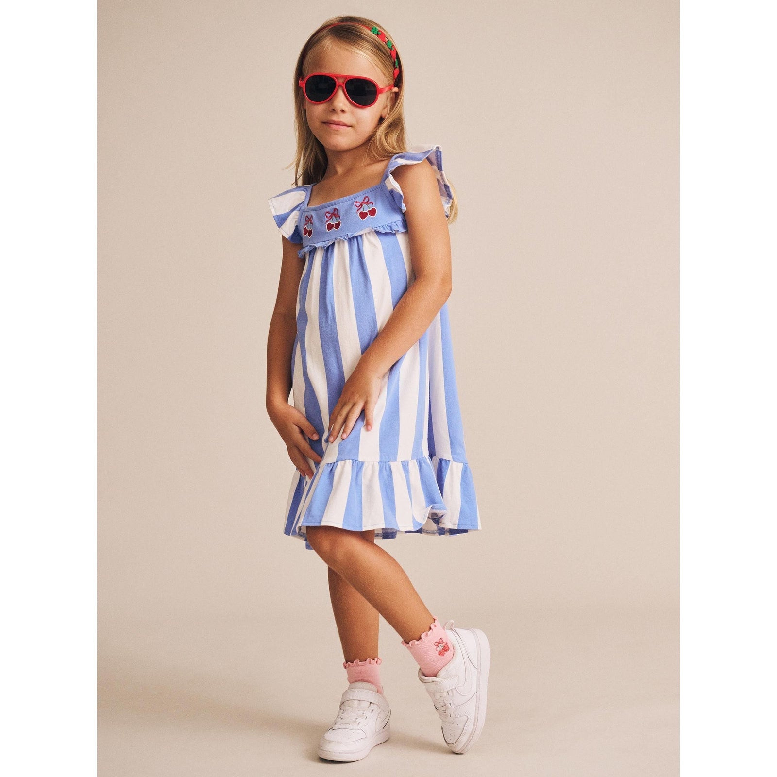 Seaside Cherry Stripe Dress