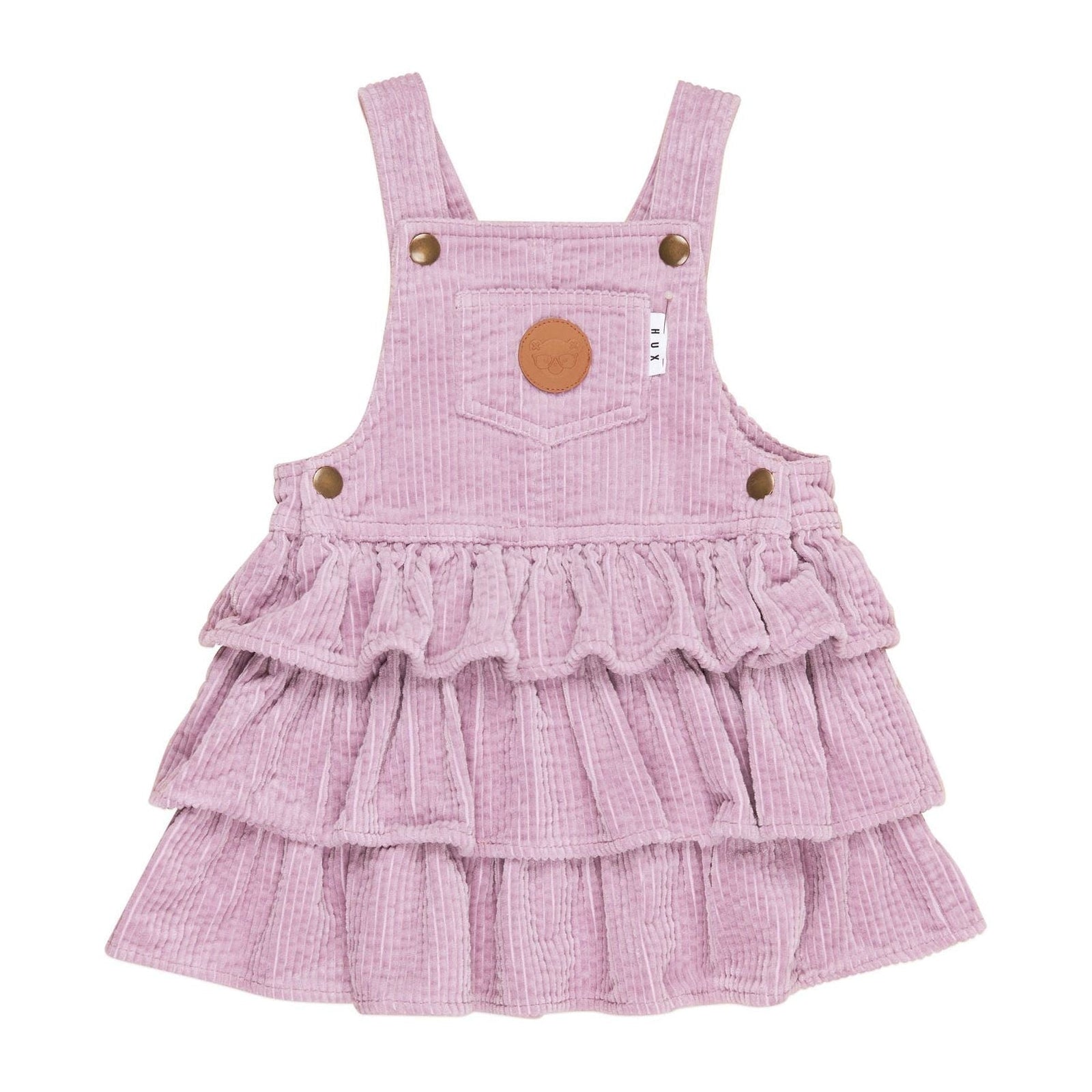 Orchid Cord Frill Overall Dress