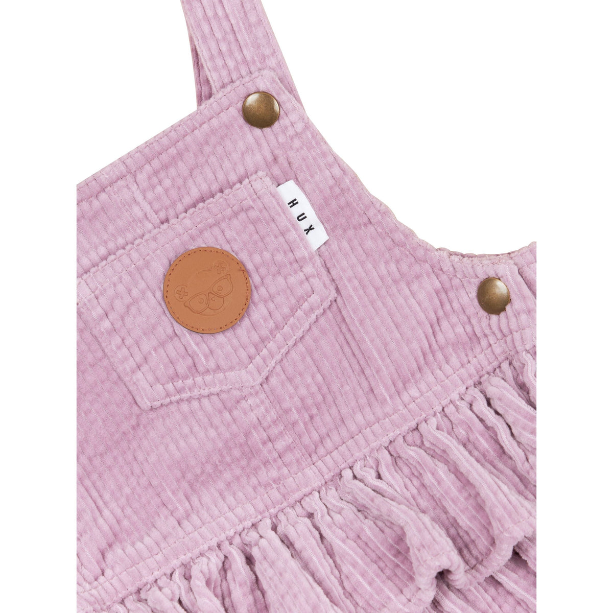 Orchid Cord Frill Overall Dress