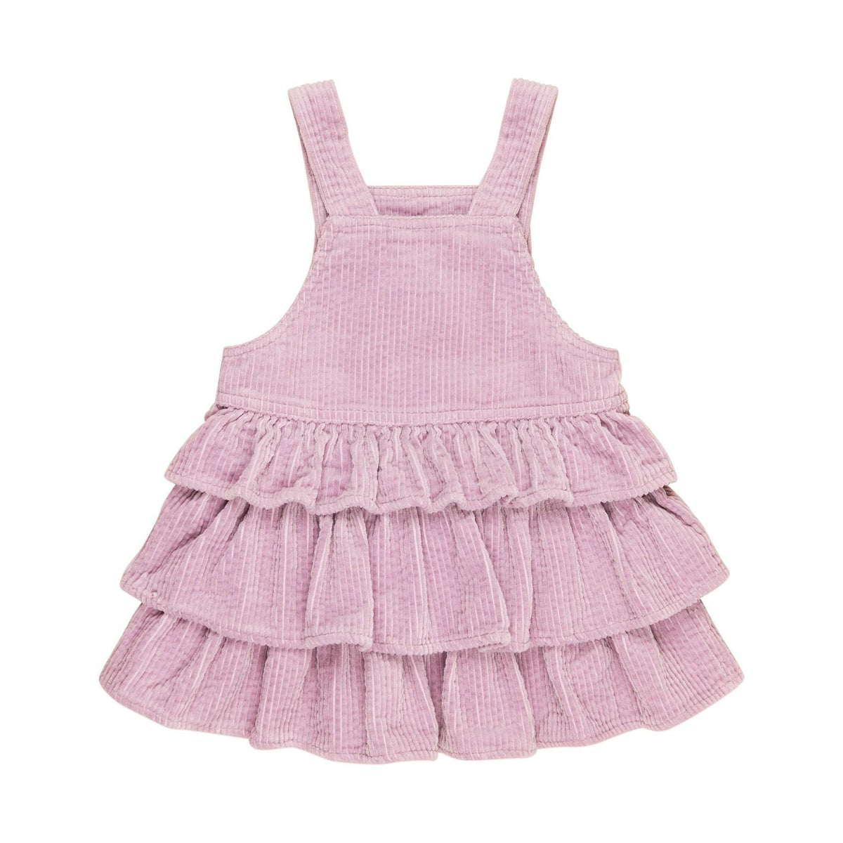 Orchid Cord Frill Overall Dress
