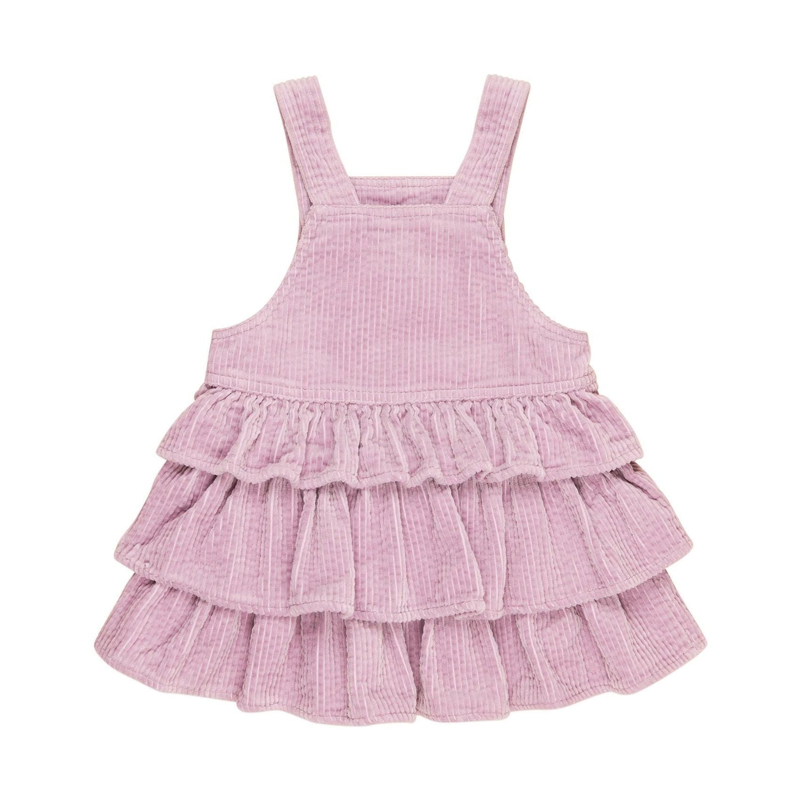 Orchid Cord Frill Overall Dress