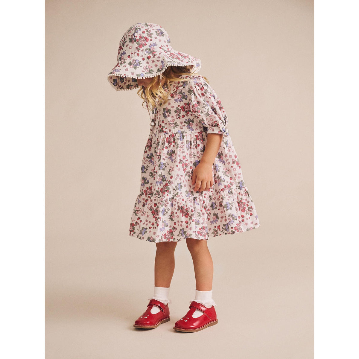 Stawberry Garden Tiered Smock Dress