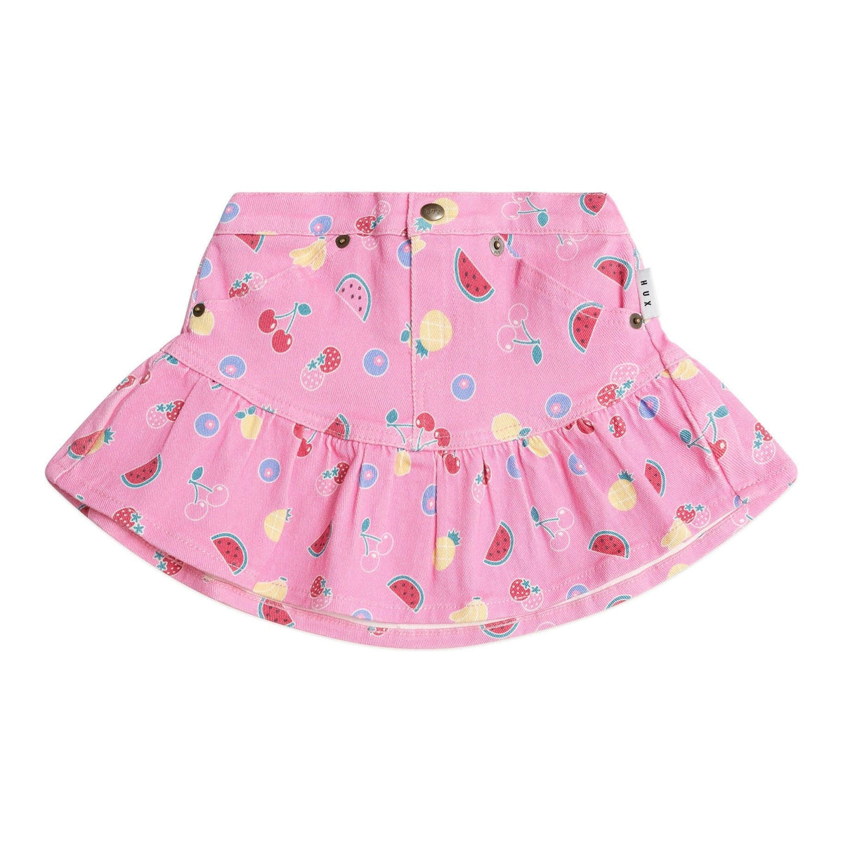 Pink Fruit Emoji Frilly Skirt