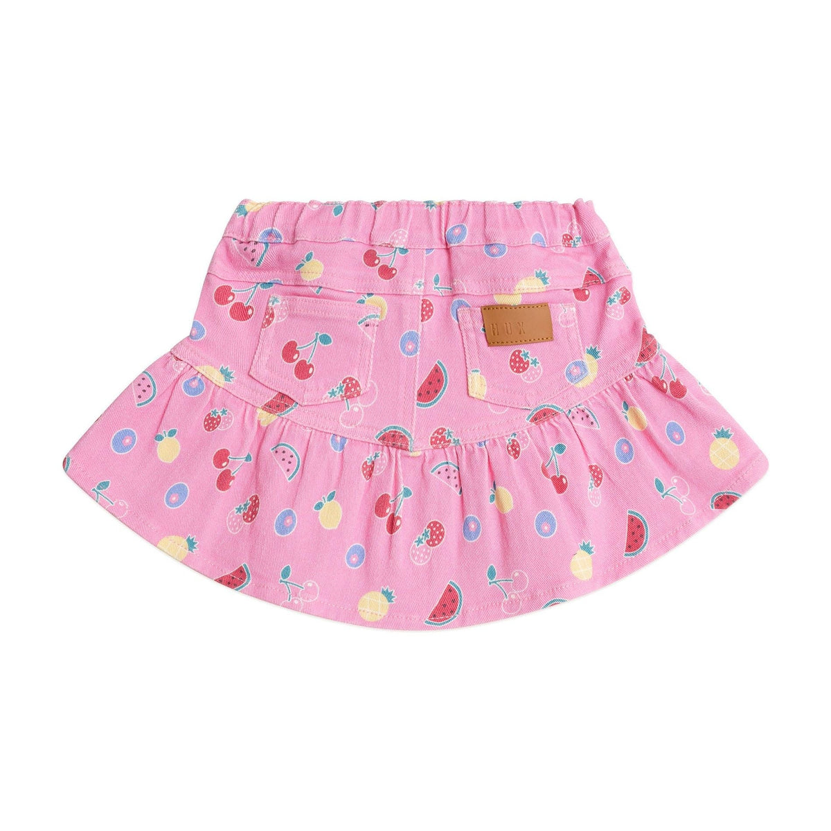 Pink Fruit Emoji Frilly Skirt