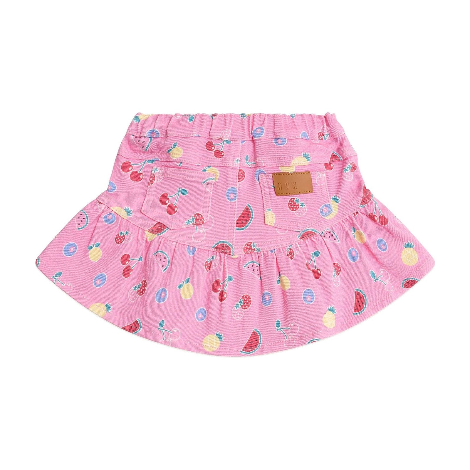 Pink Fruit Emoji Frilly Skirt