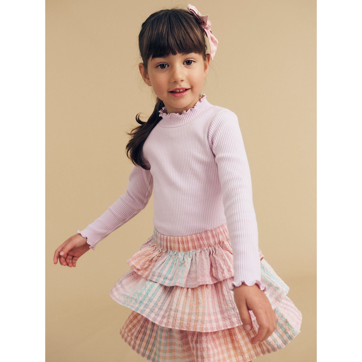 Rainbow Check Frill Skirt