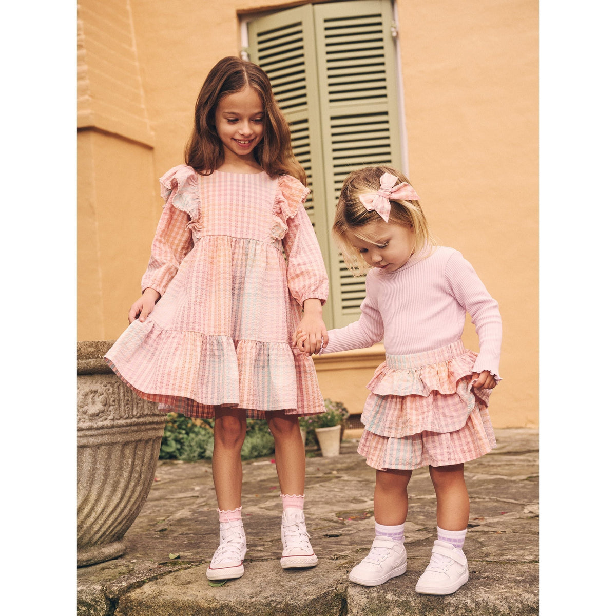 Rainbow Check Frill Skirt