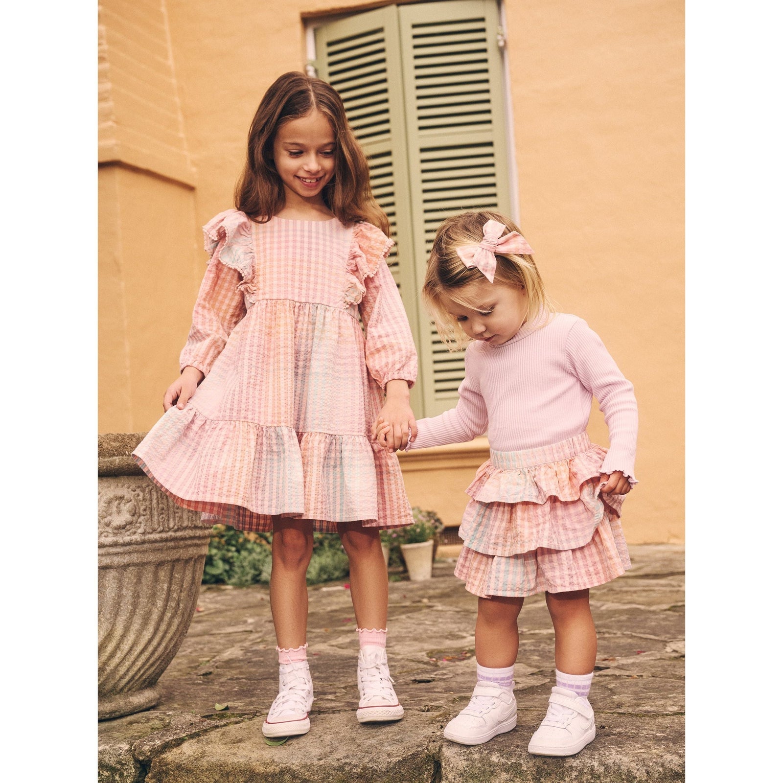 Rainbow Check Frill Skirt