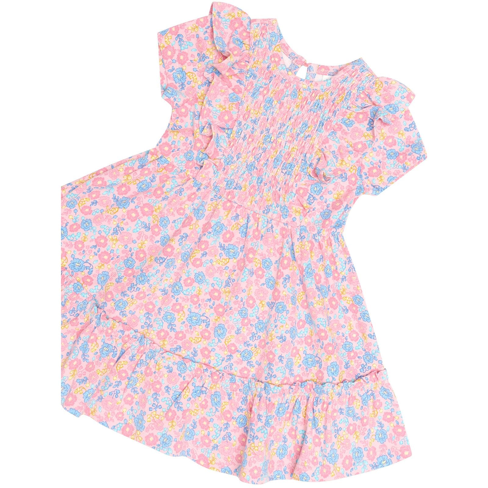Vintage Floral Shirred S/Slv Dress