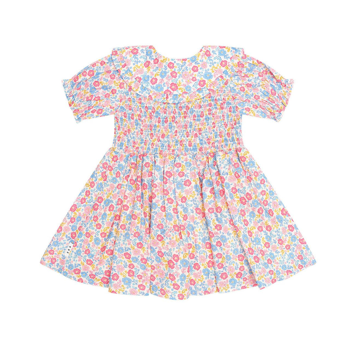 Vintage Floral Shirred Collar Dress