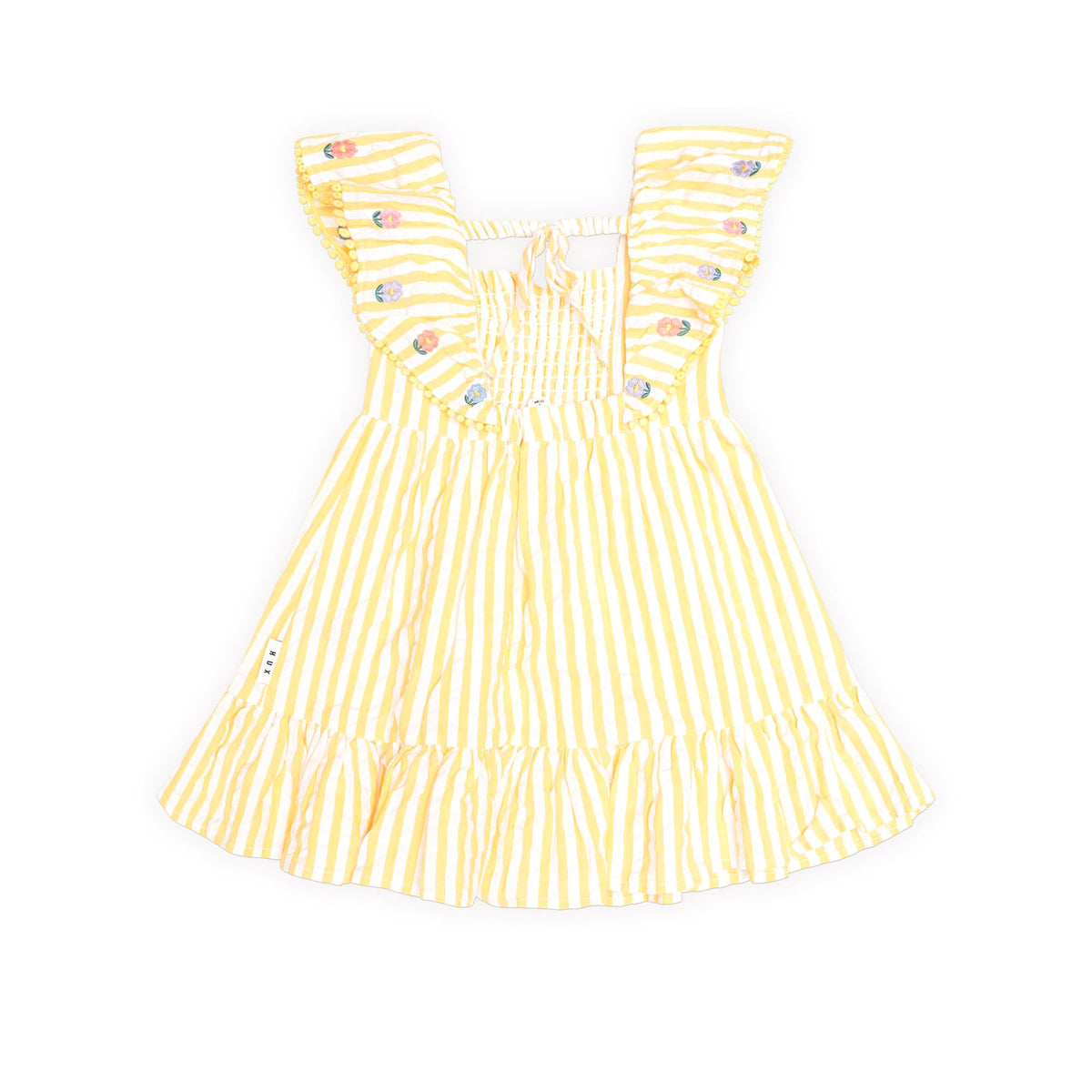 Flower Field Stripe Shirred Dress