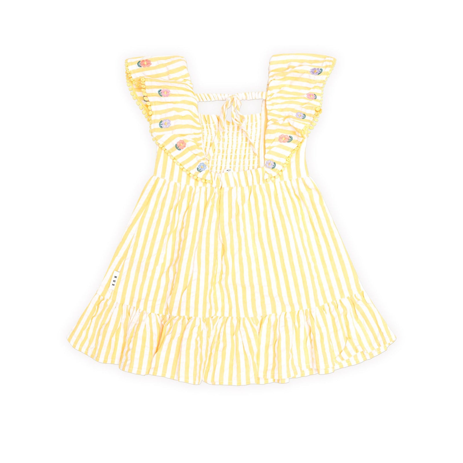 Flower Field Stripe Shirred Dress
