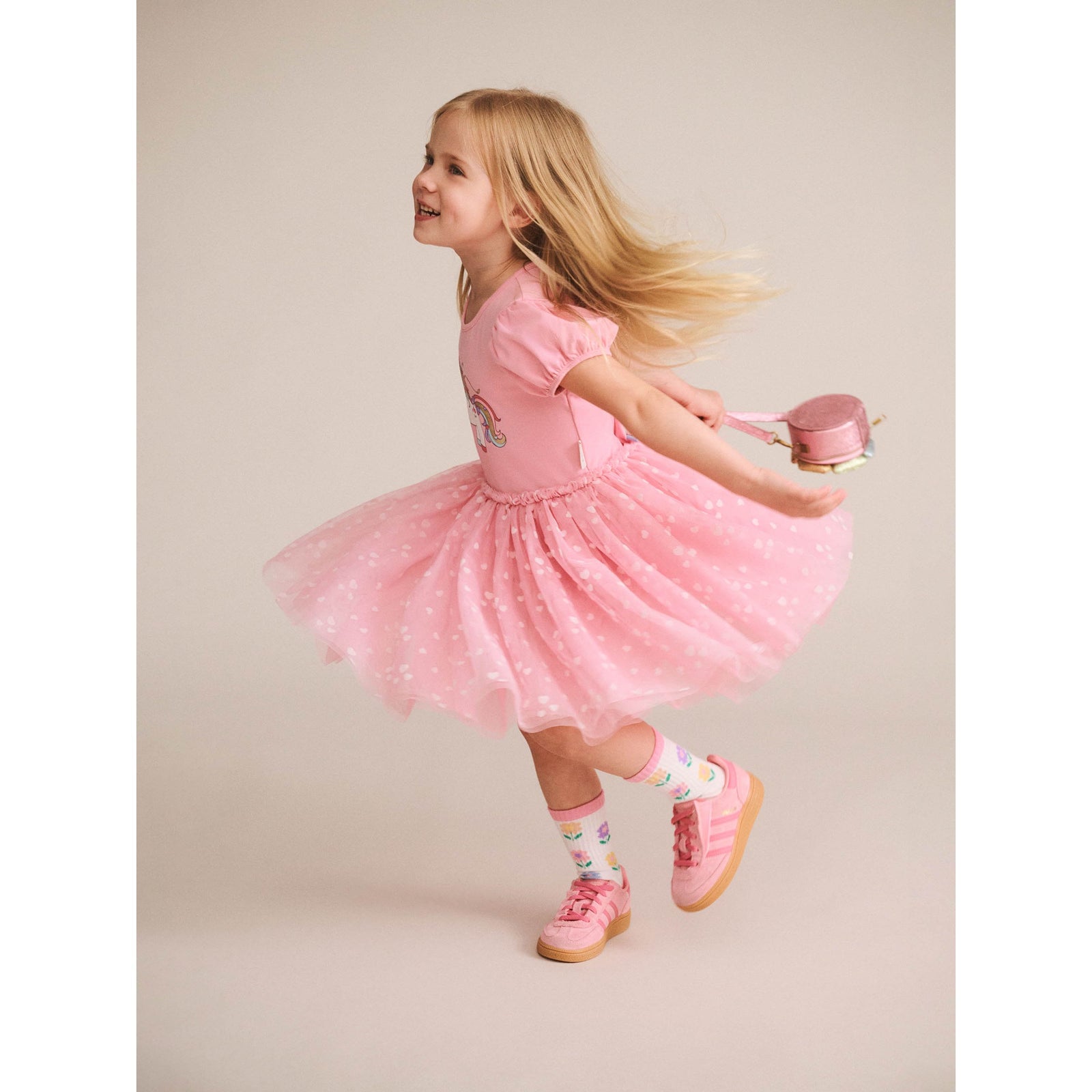 Magical Unicorn Puff Slv Tulle Dress