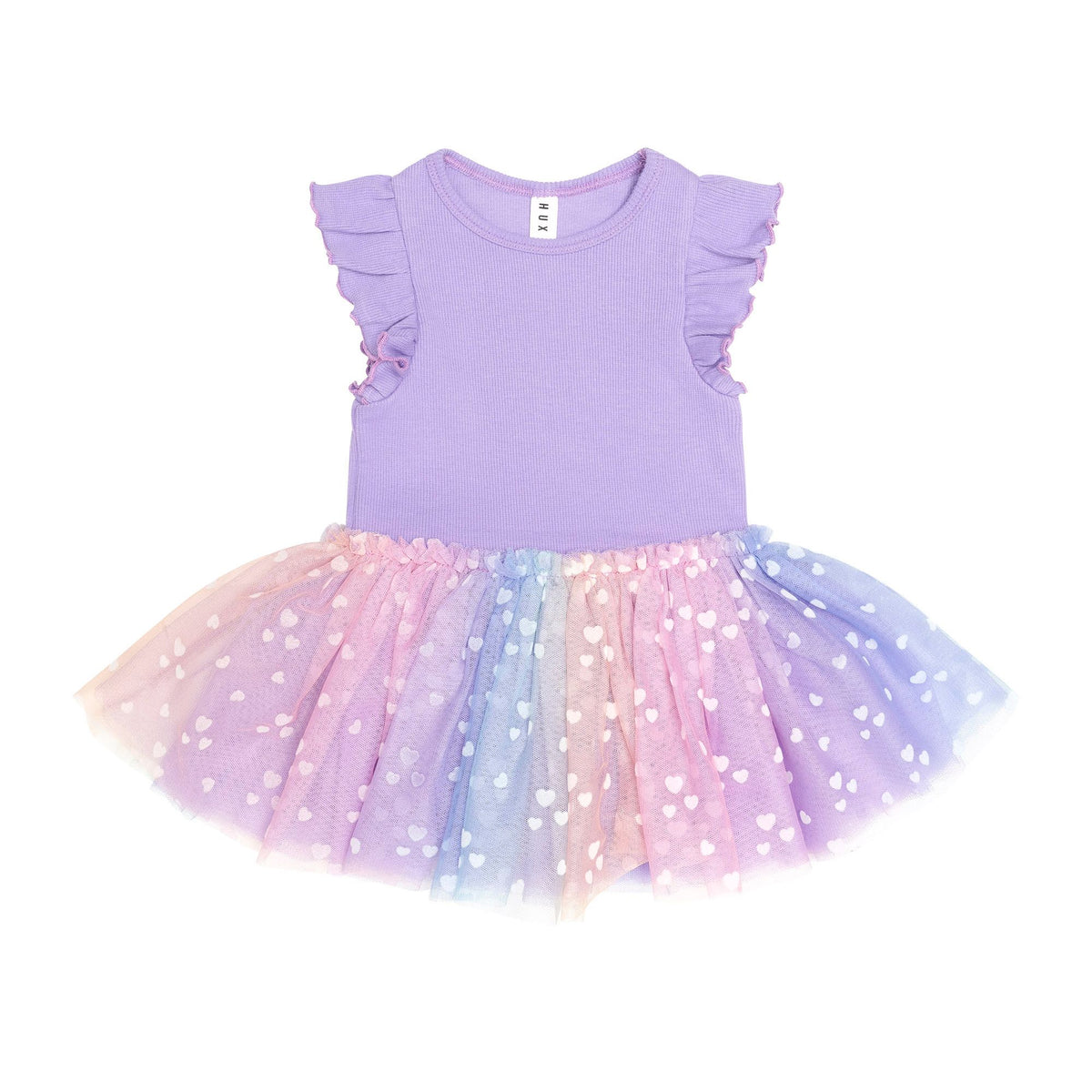 Purple S/Slv Rib Dress