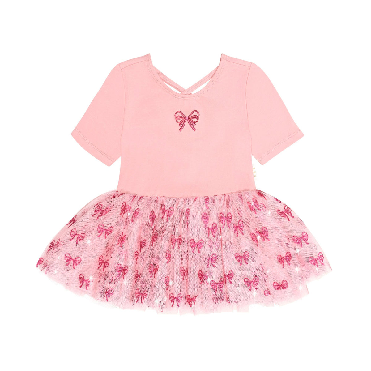 Glitter Bow Tutu Tulle Dress
