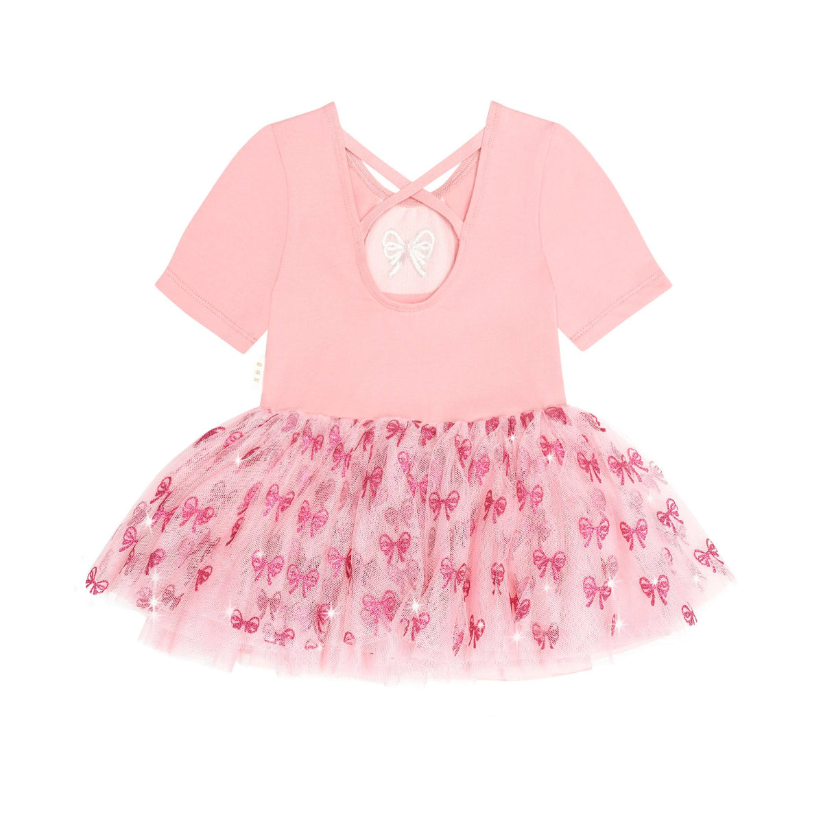 Glitter Bow Tutu Tulle Dress
