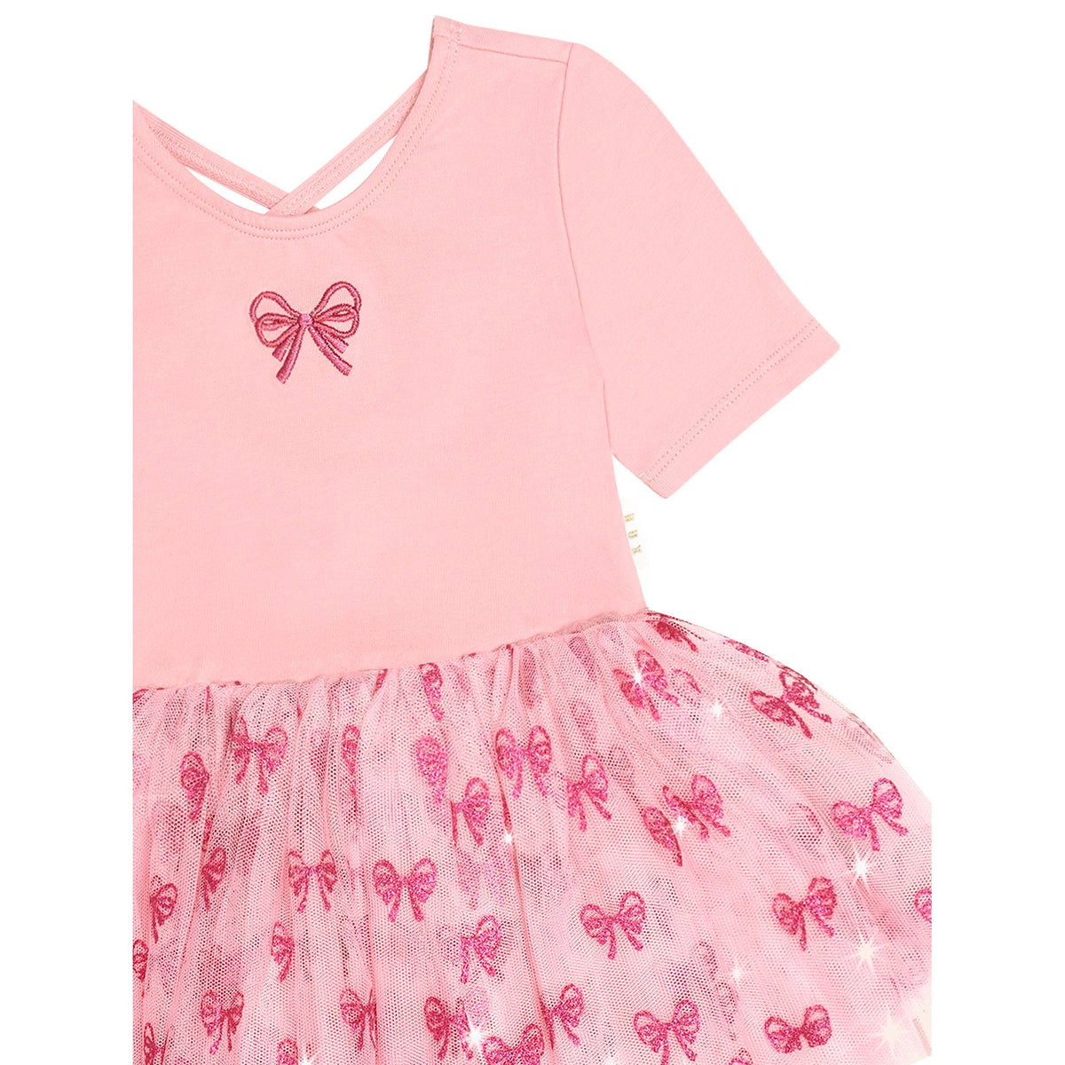 Glitter Bow Tutu Tulle Dress