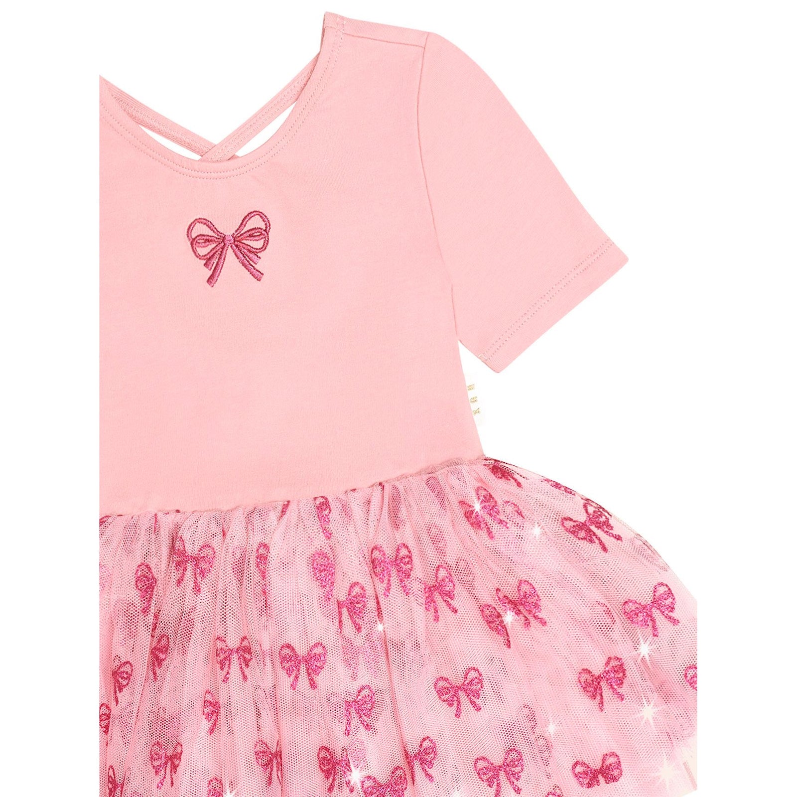 Glitter Bow Tutu Tulle Dress