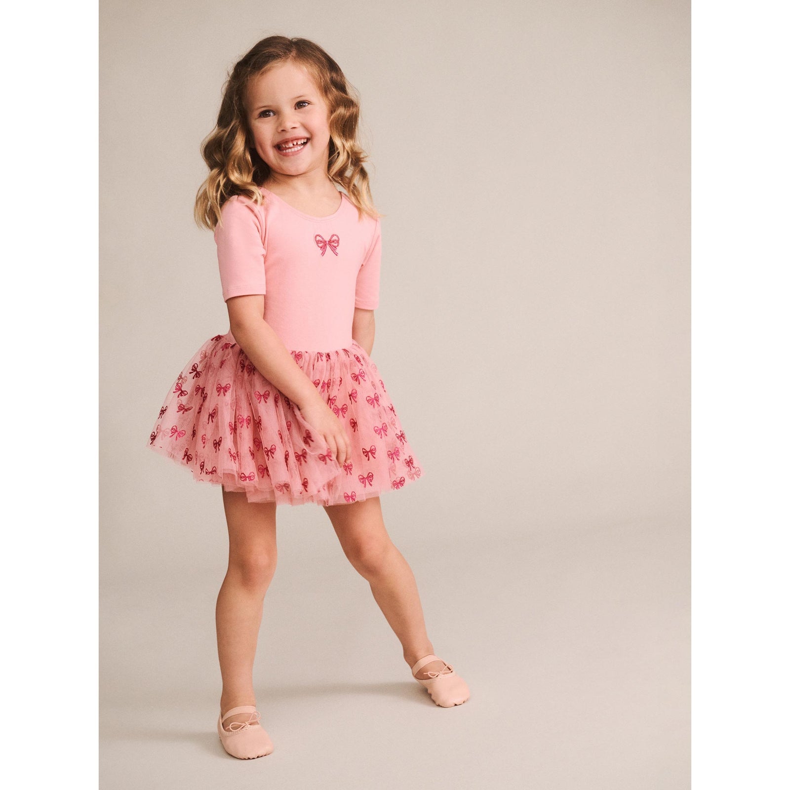 Glitter Bow Tutu Tulle Dress