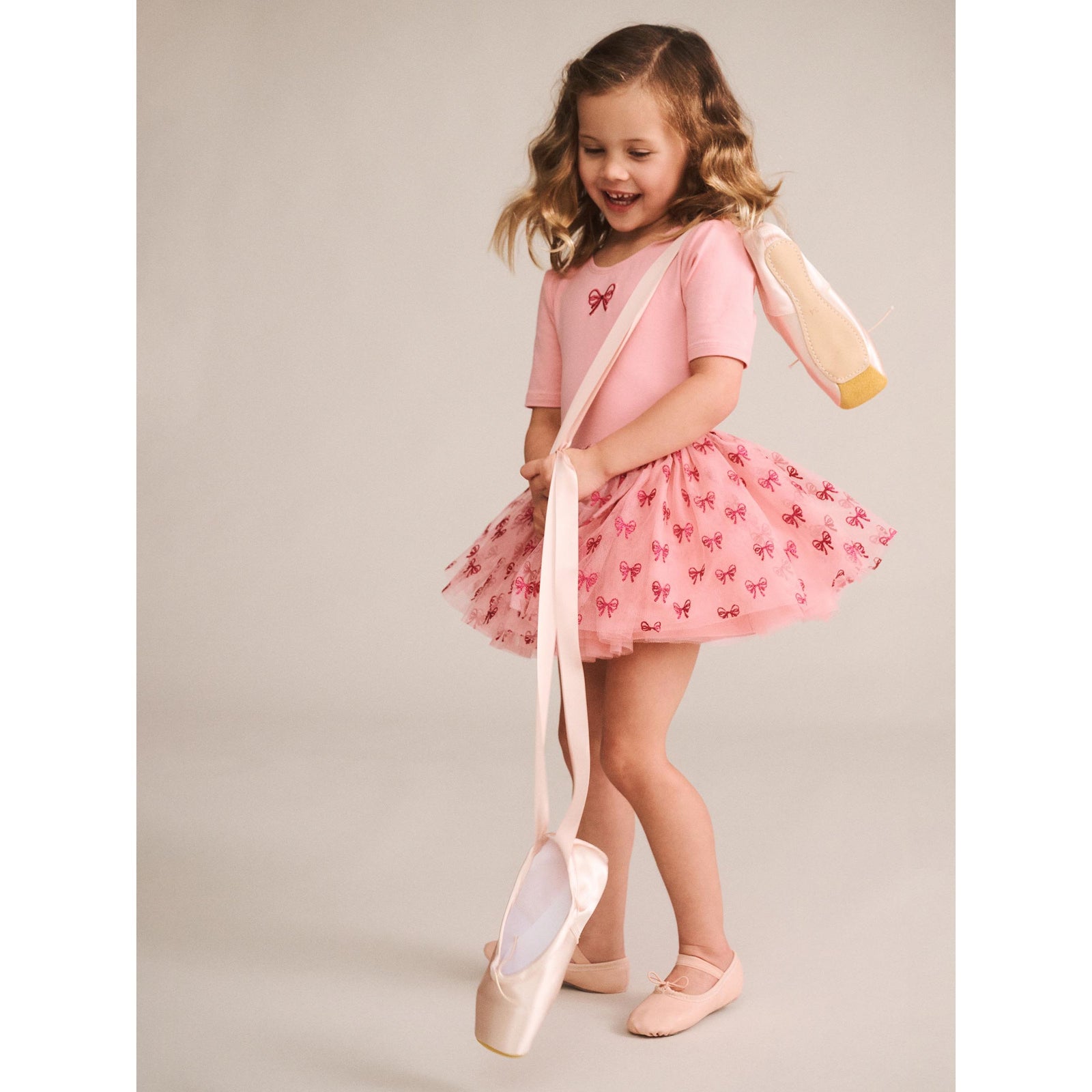 Glitter Bow Tutu Tulle Dress
