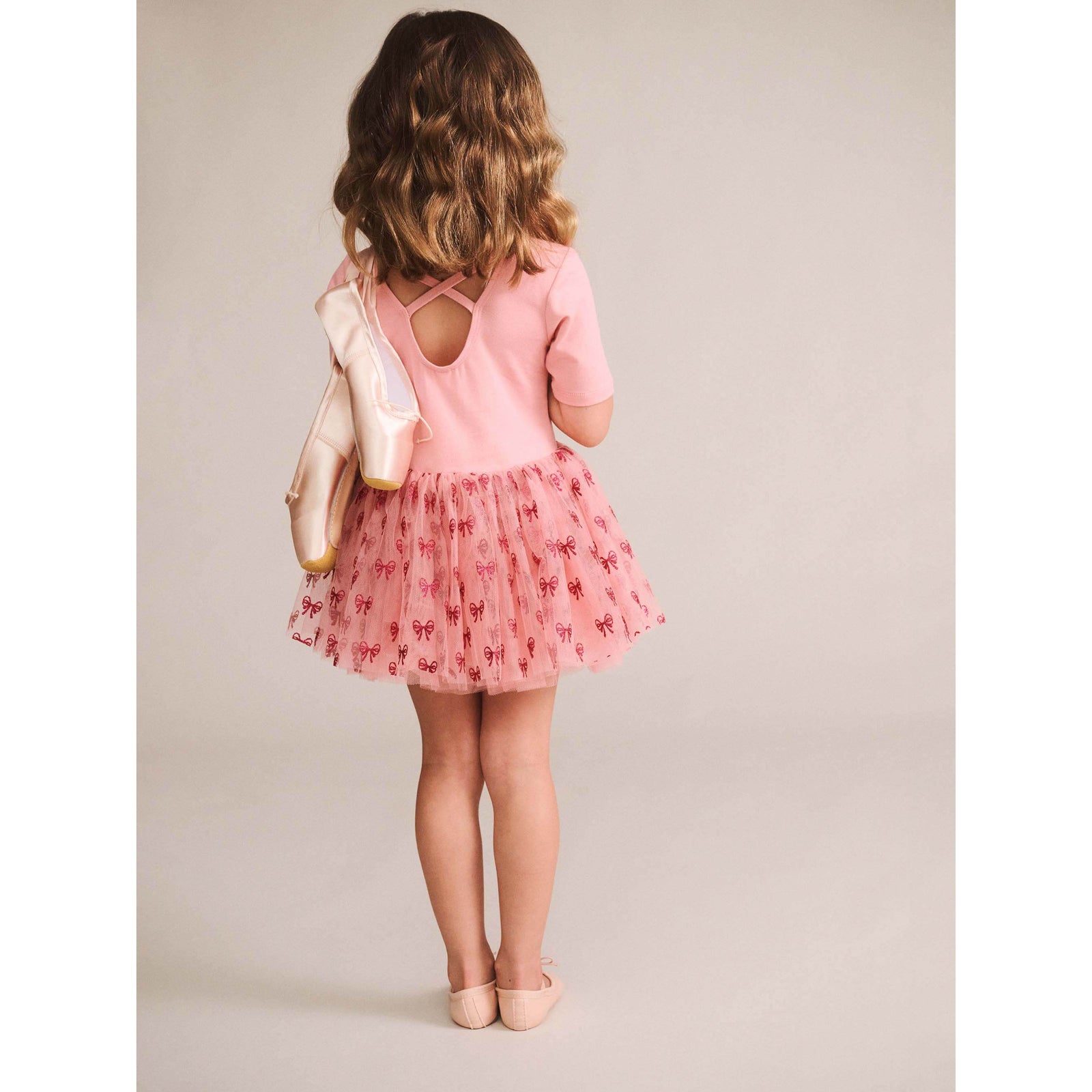 Glitter Bow Tutu Tulle Dress