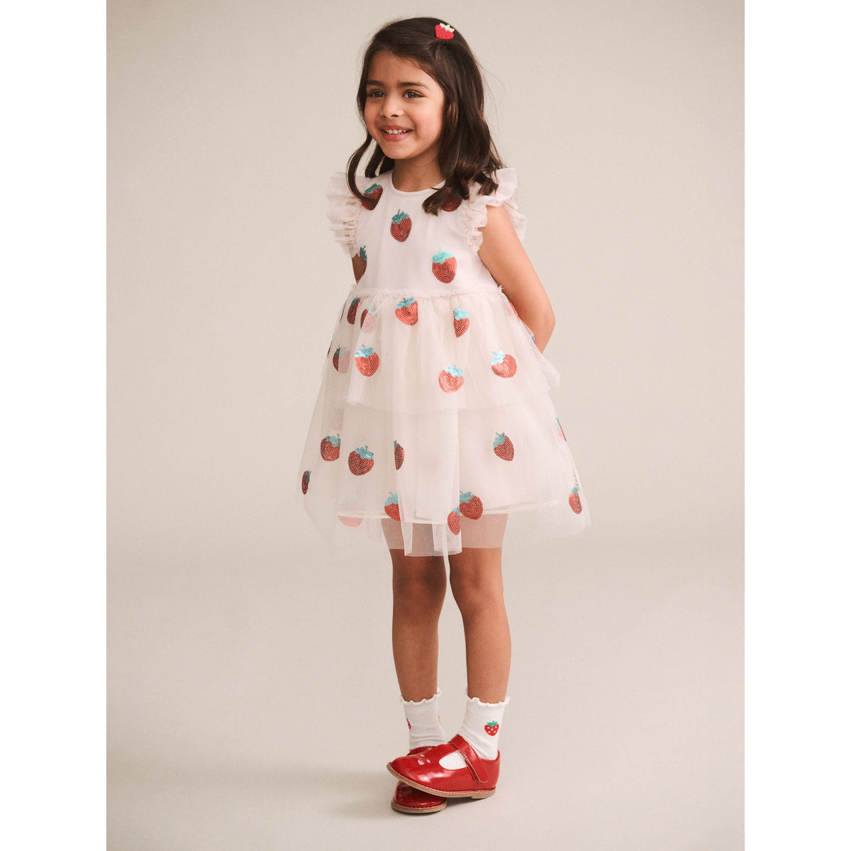 Sequin Strawberry Tulle Dress