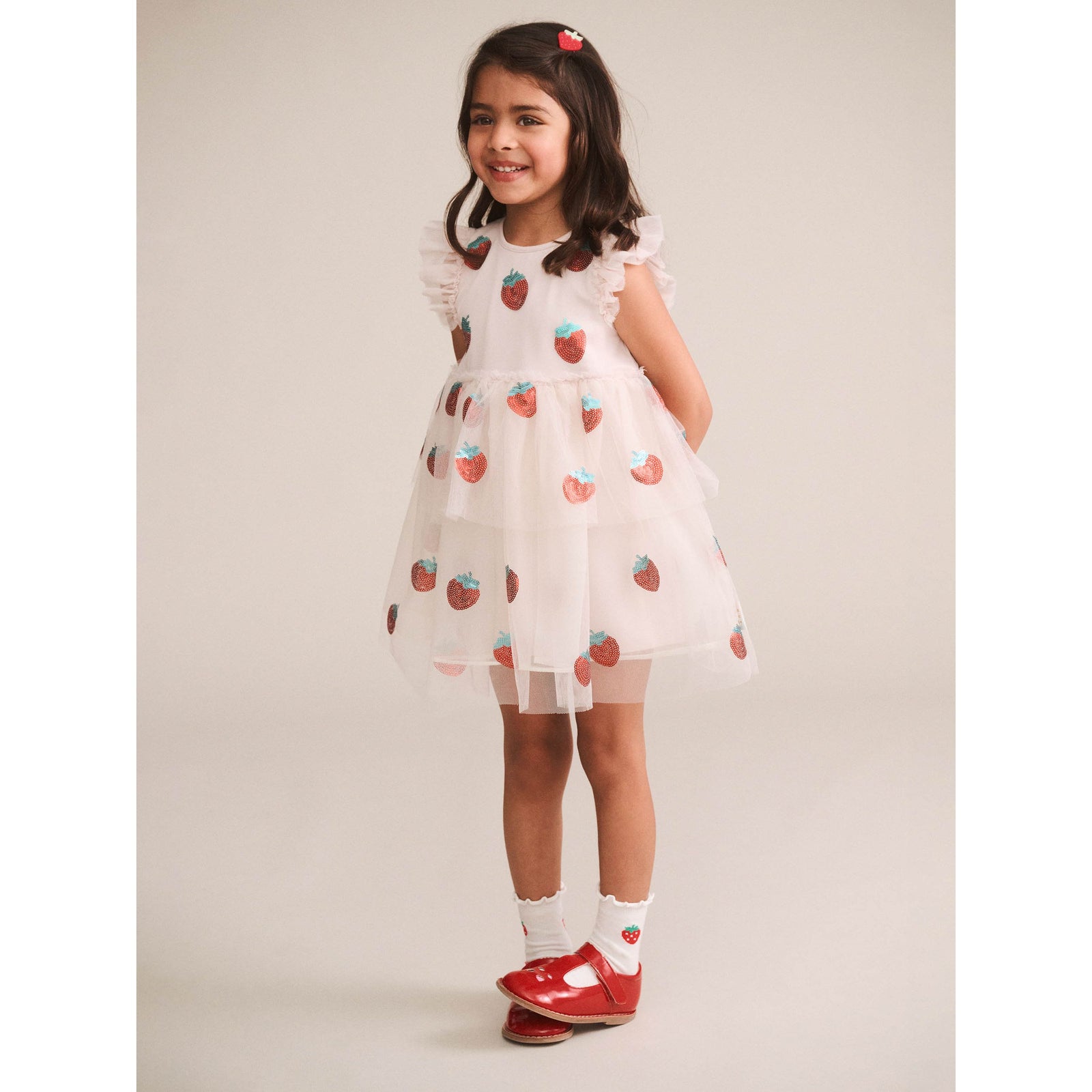 Sequin Strawberry Tulle Dress