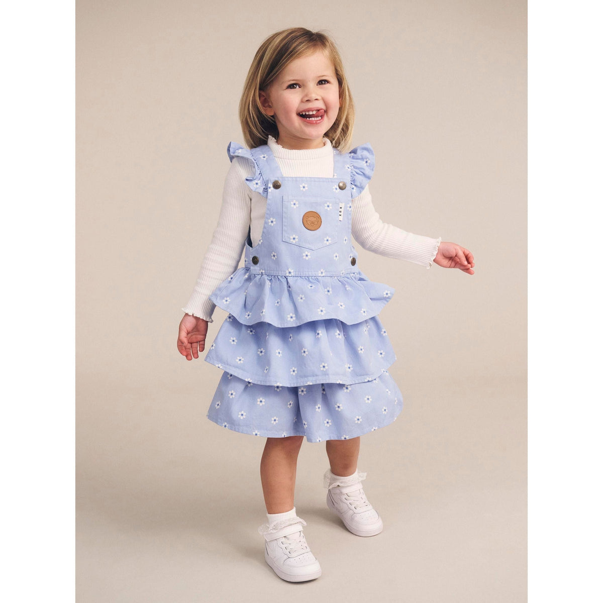 Ditsy Floral Tiered Overall Dress