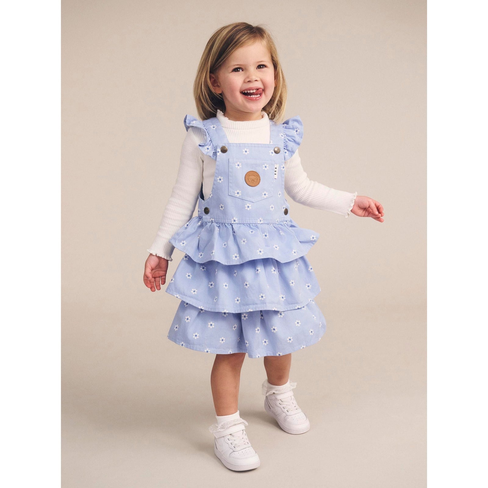 Ditsy Floral Tiered Overall Dress