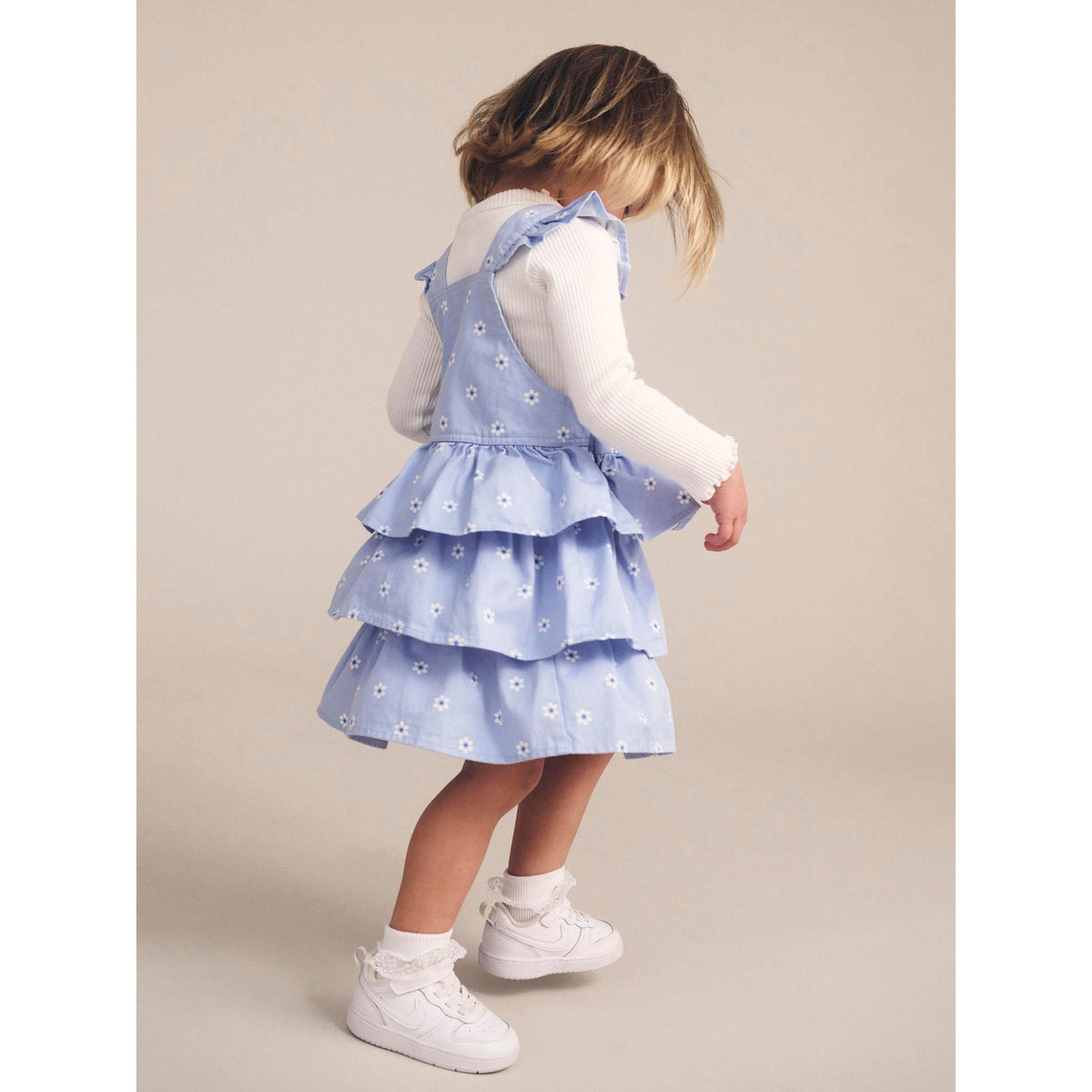 Ditsy Floral Tiered Overall Dress