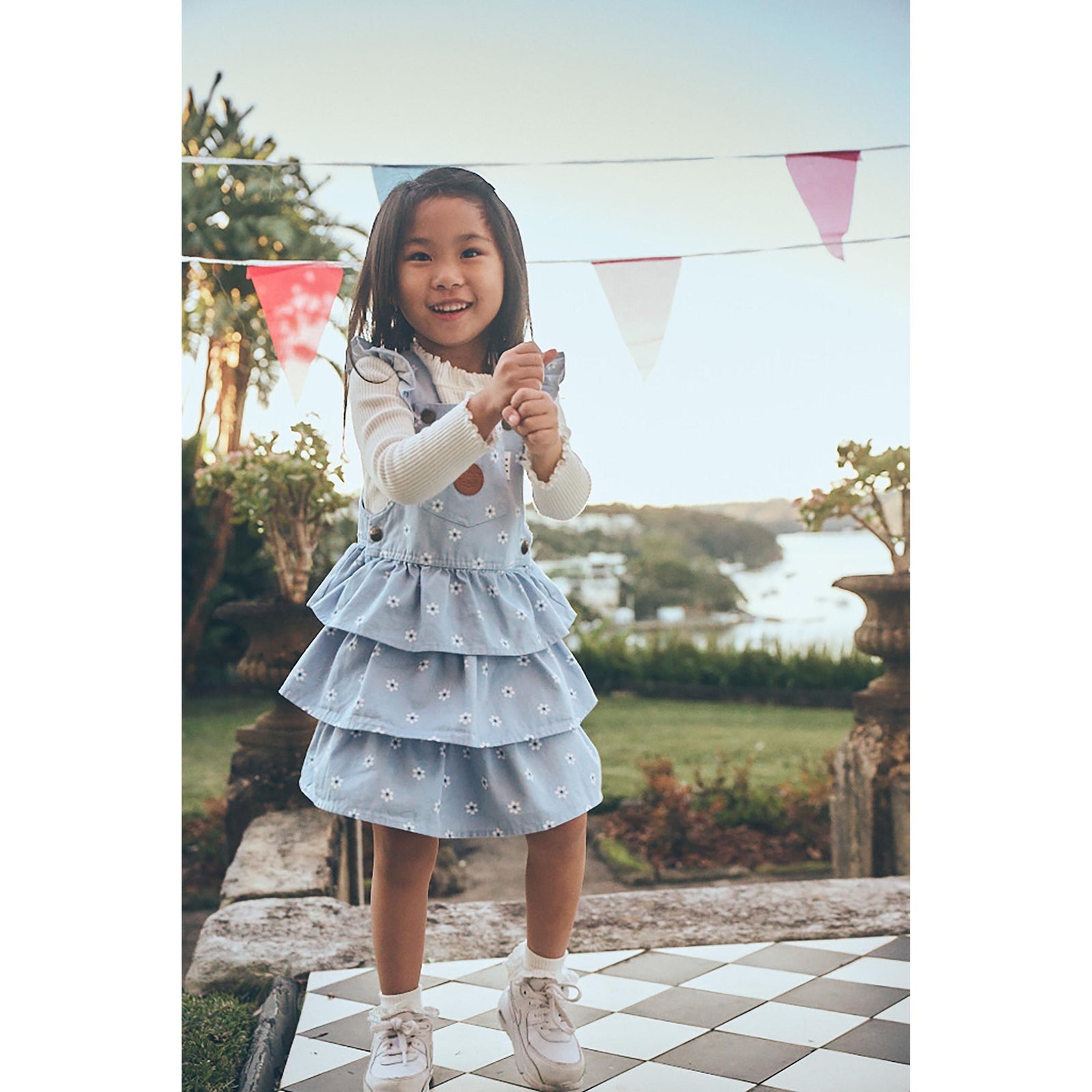 Ditsy Floral Tiered Overall Dress