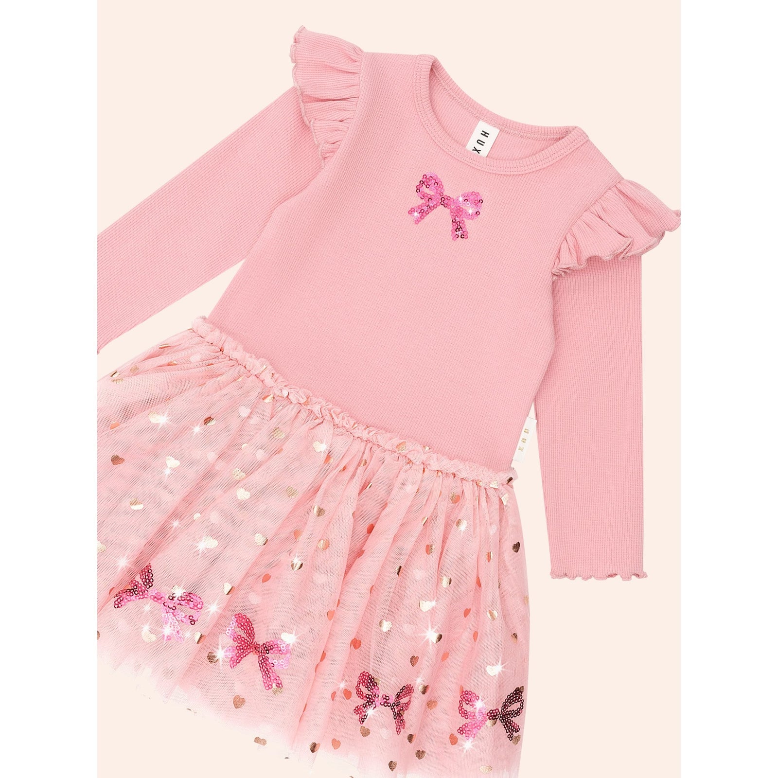 Sequin Bow Tulle Dress