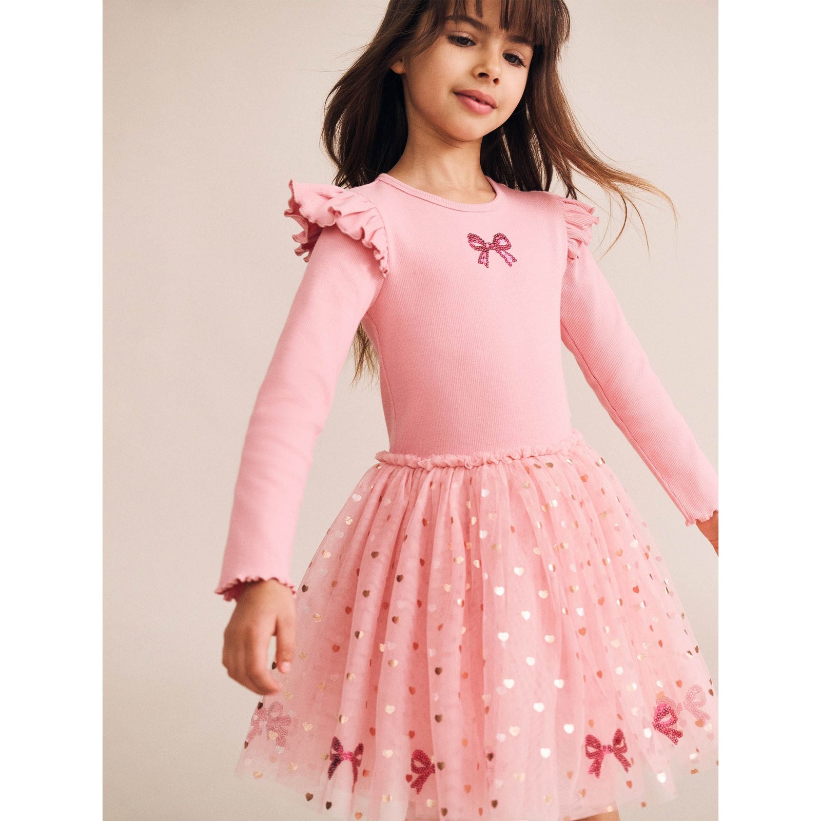 Sequin Bow Tulle Dress