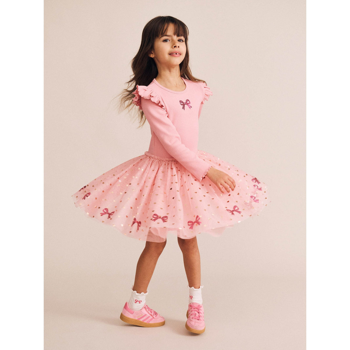 Sequin Bow Tulle Dress