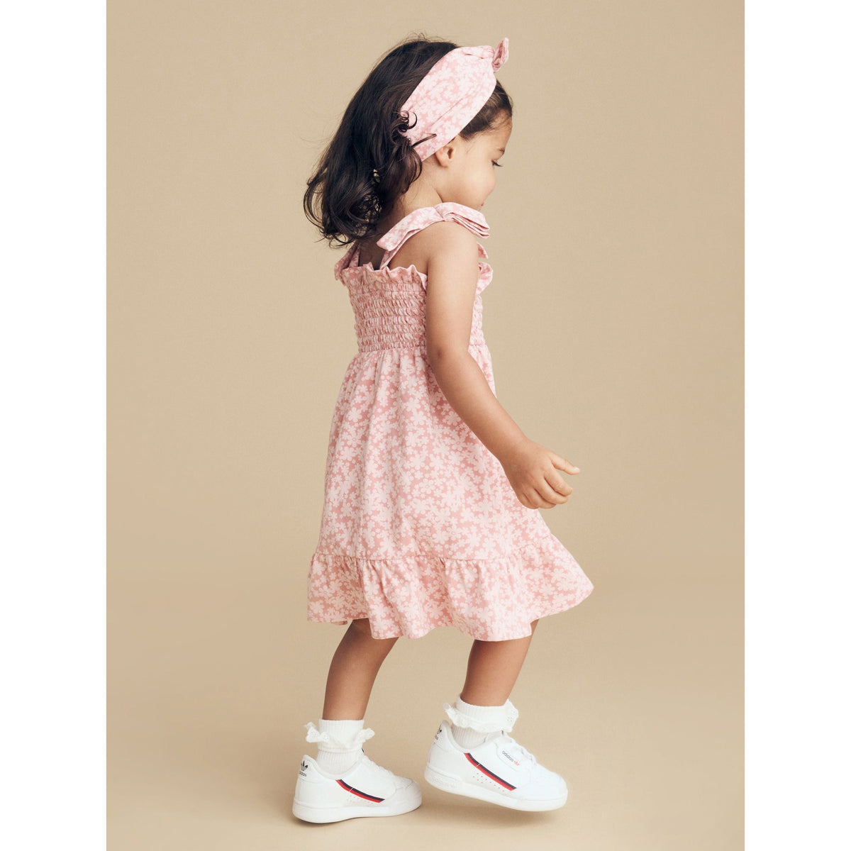 Smile Floral Shirred Dress