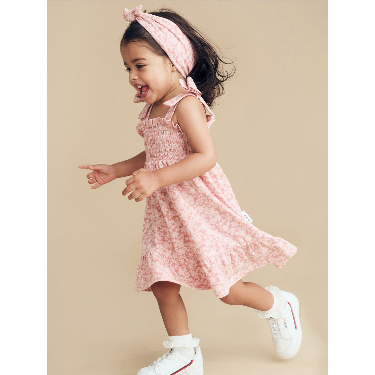 Smile Floral Shirred Dress