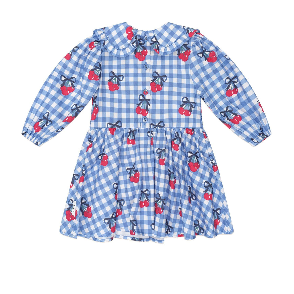 Cherry Gingham Shirred Dress