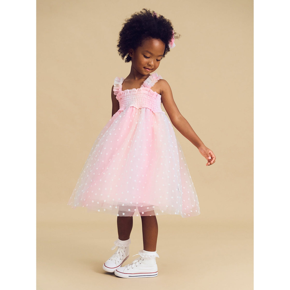 Sweetheart Shirred Tulle Dress