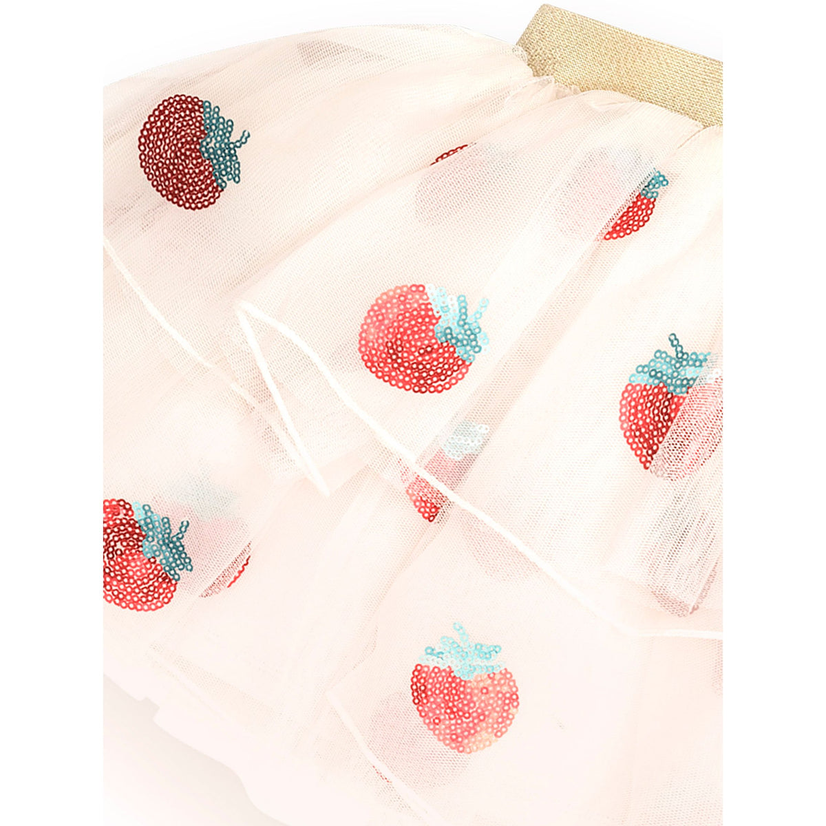 Sequin Strawberry Tulle Skirt