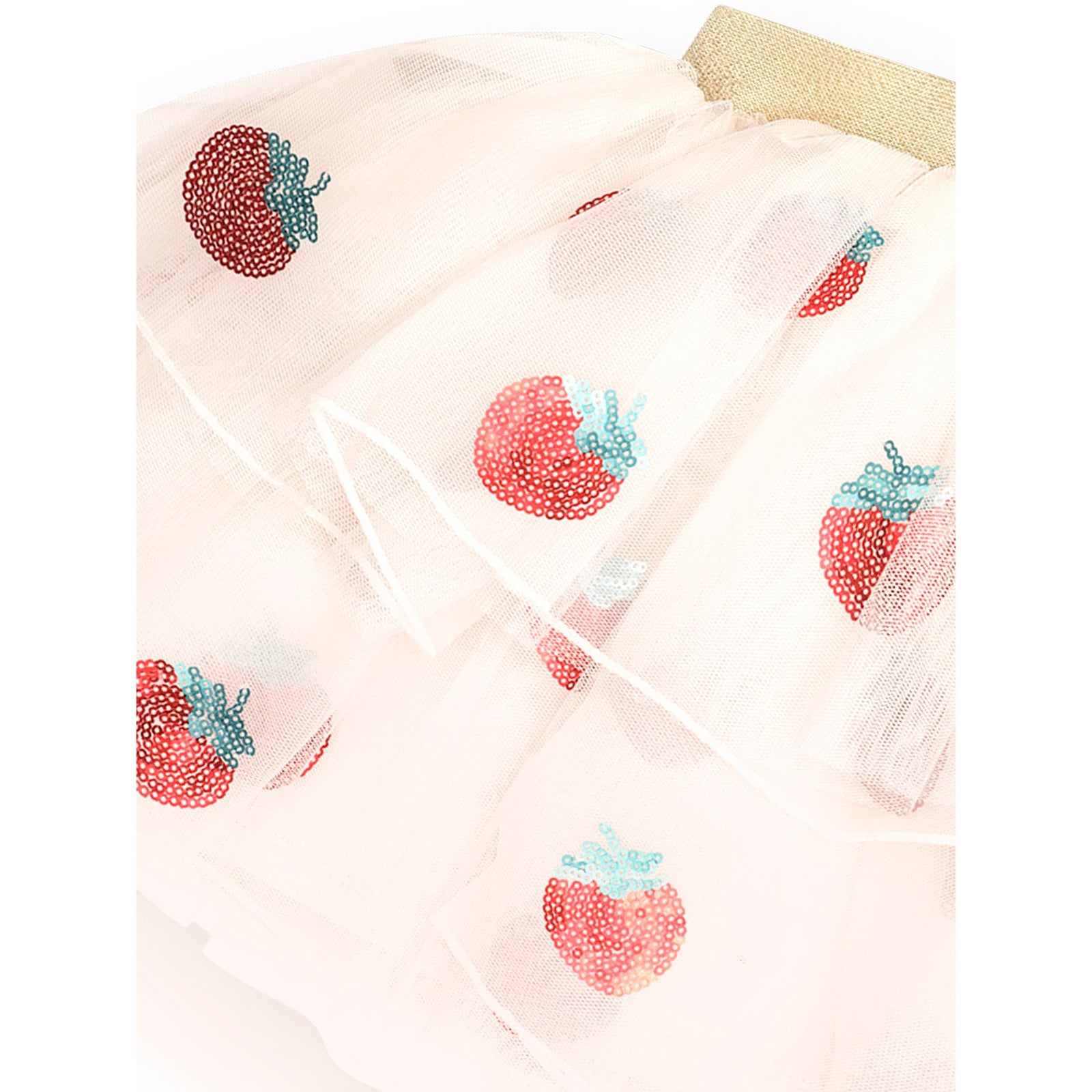 Sequin Strawberry Tulle Skirt