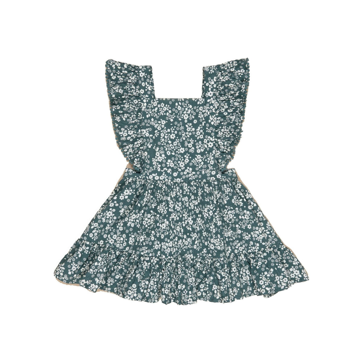 Floral Pine Bib Dress - Pine