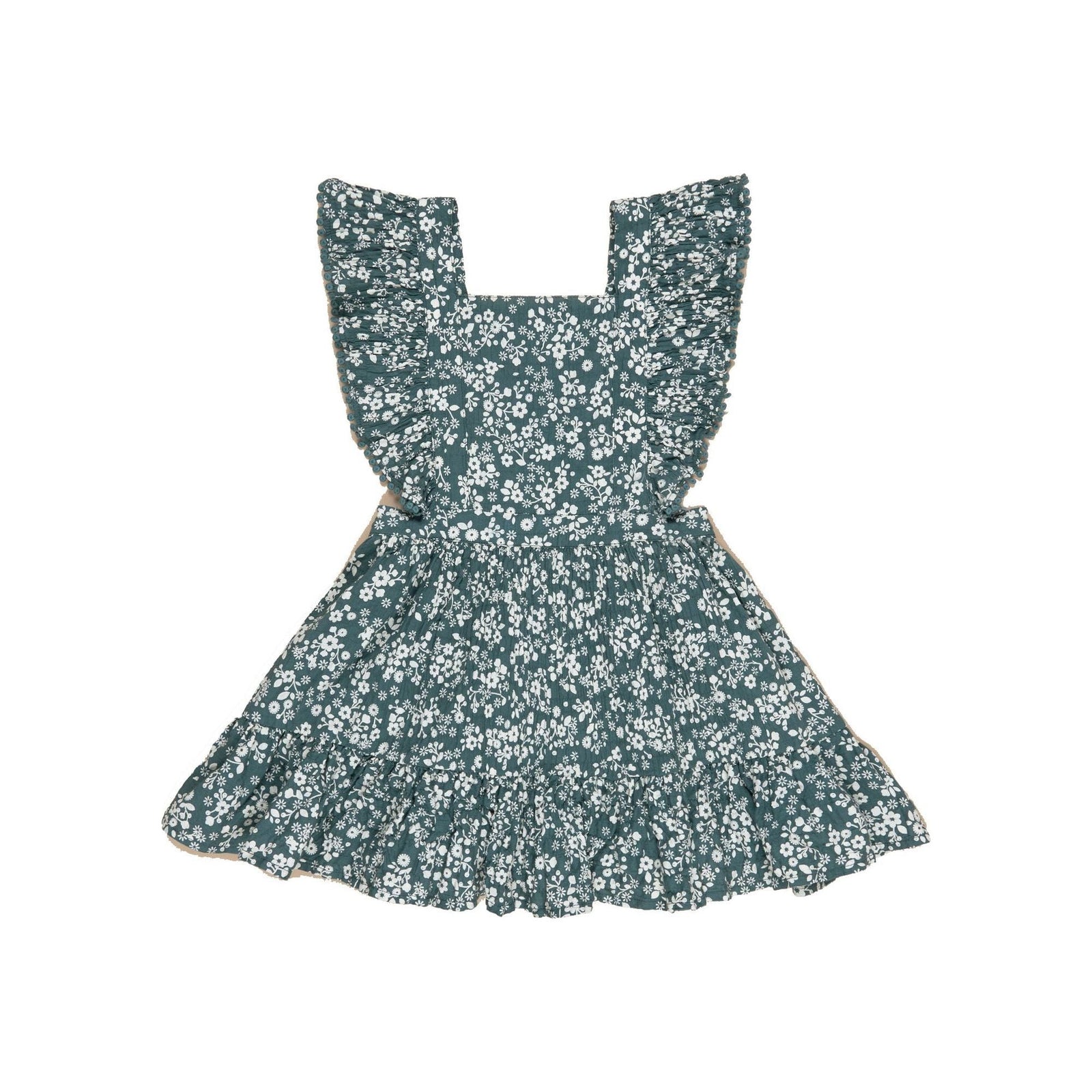 Floral Pine Bib Dress - Pine