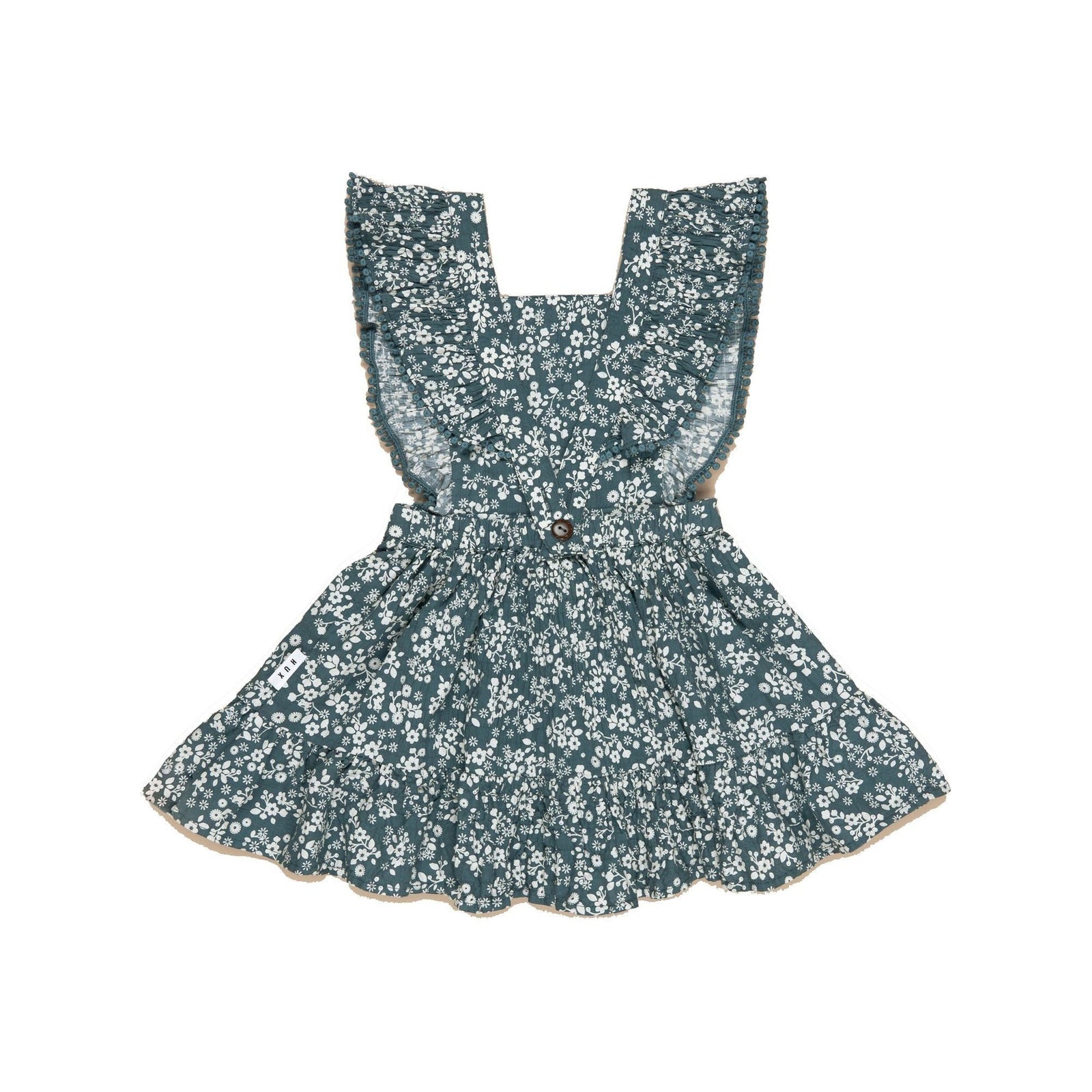 Floral Pine Bib Dress - Pine