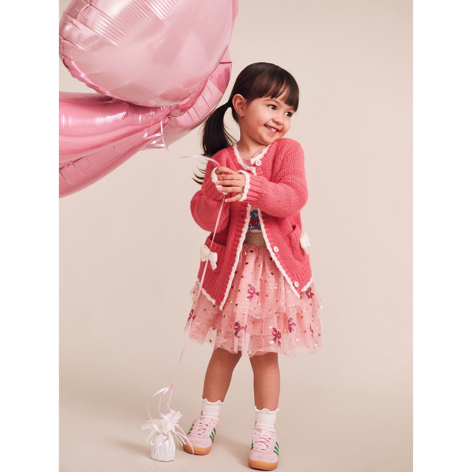 Sequin Bow Tiered Tulle Skirt